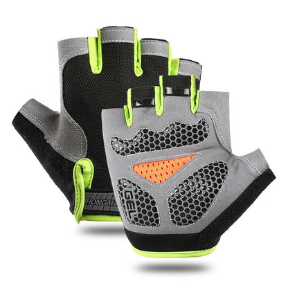 Guantes antideslizantes de medio dedo para hombres y mujeres.