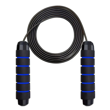 Cuerda para saltar con rodamientos de bolas, ajustable, con asas de espuma para entrenamientos en casa