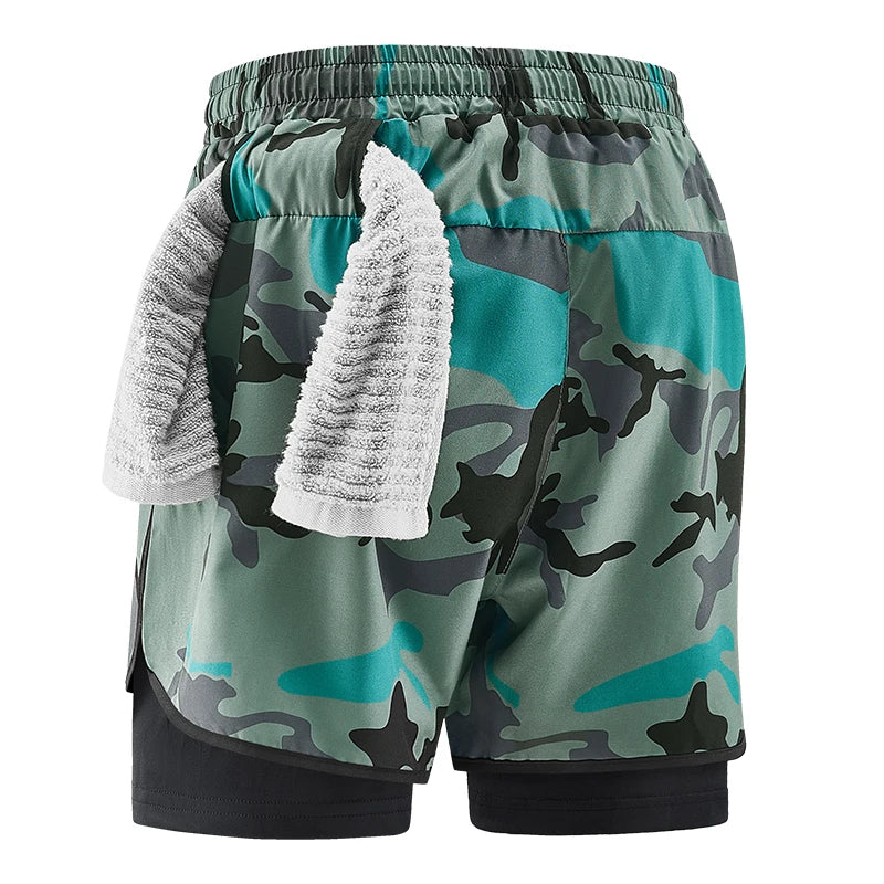 Shorts deportivos 2 en 1 para hombre