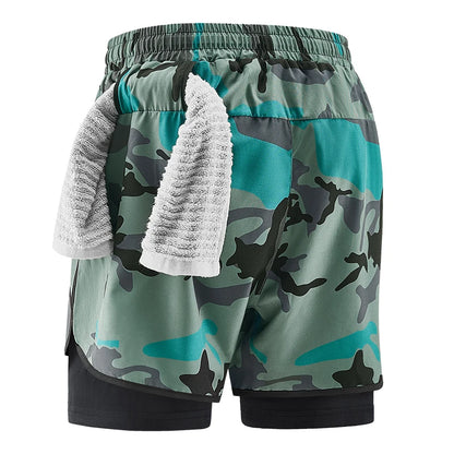 Shorts deportivos 2 en 1 para hombre