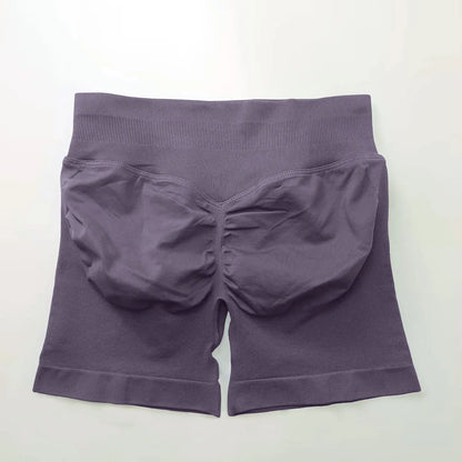 Shorts deportivos NCLAGEN de tiro bajo sin costuras, para gimnasio, correr, levanta glúteos