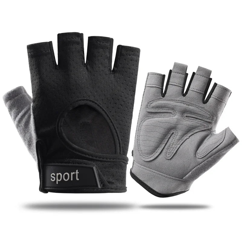 Guantes de entrenamiento deportivo sin dedos, para gimnasio, ciclismo, motocicleta, MTB, antideslizantes, accesorios para bicicleta.