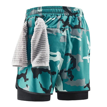 Shorts deportivos 2 en 1 para hombre