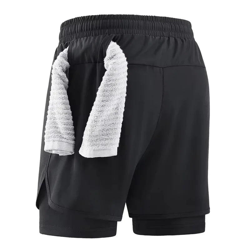 Shorts deportivos 2 en 1 para hombre