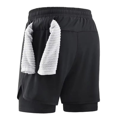 Shorts deportivos 2 en 1 para hombre