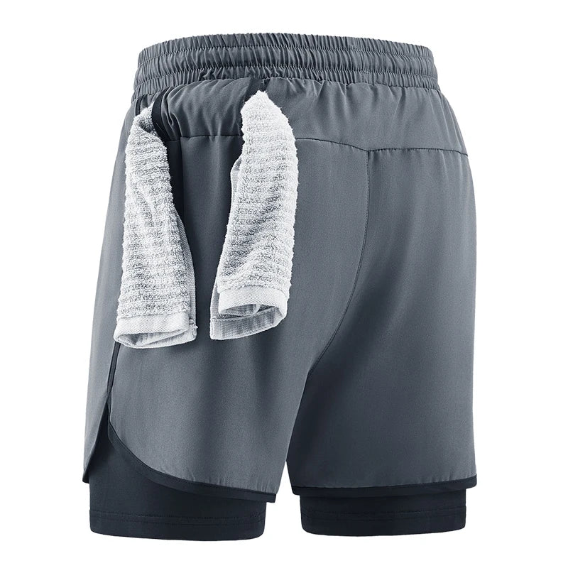 Shorts deportivos 2 en 1 para hombre