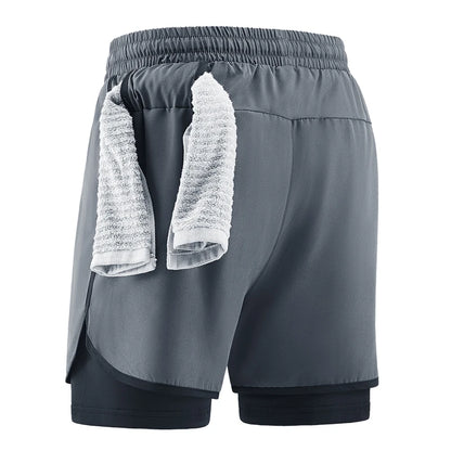 Shorts deportivos 2 en 1 para hombre