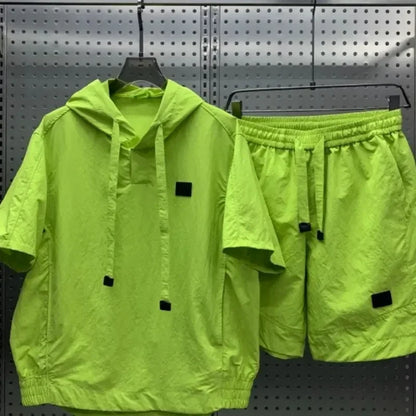 Conjunto de camiseta y shorts holgados, ligeros y transpirables, con bolsillo