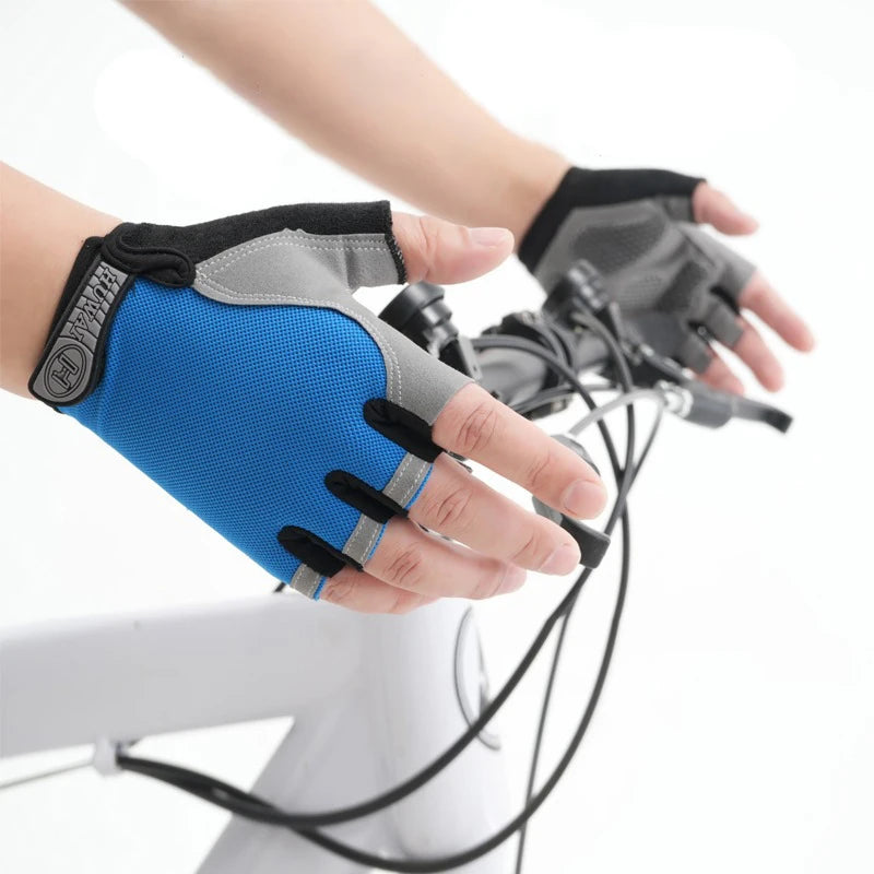 Guantes de gimnasio antideslizantes y transpirables, sin dedos, para culturismo, ejercicio, ciclismo, bicicleta