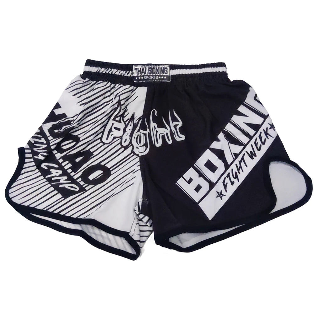 Shorts de boxeo tailandés con estampado MMA, Muay Thai, sanda kickboxing