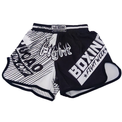 Shorts de boxeo tailandés con estampado MMA, Muay Thai, sanda kickboxing