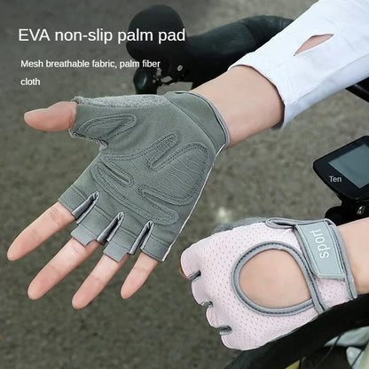 Guantes de entrenamiento deportivo sin dedos, para gimnasio, ciclismo, motocicleta, MTB, antideslizantes, accesorios para bicicleta.