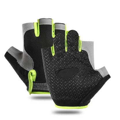 Guantes antideslizantes de medio dedo para hombres y mujeres.