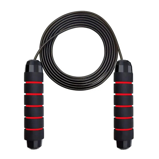 Cuerda para saltar con rodamientos de bolas, ajustable, con asas de espuma para entrenamientos en casa