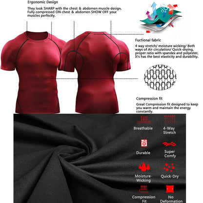 Camiseta de compresión, elástica de secado rápido 2025