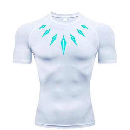 Camiseta de compresión de anime para hombre, para fitness y deporte