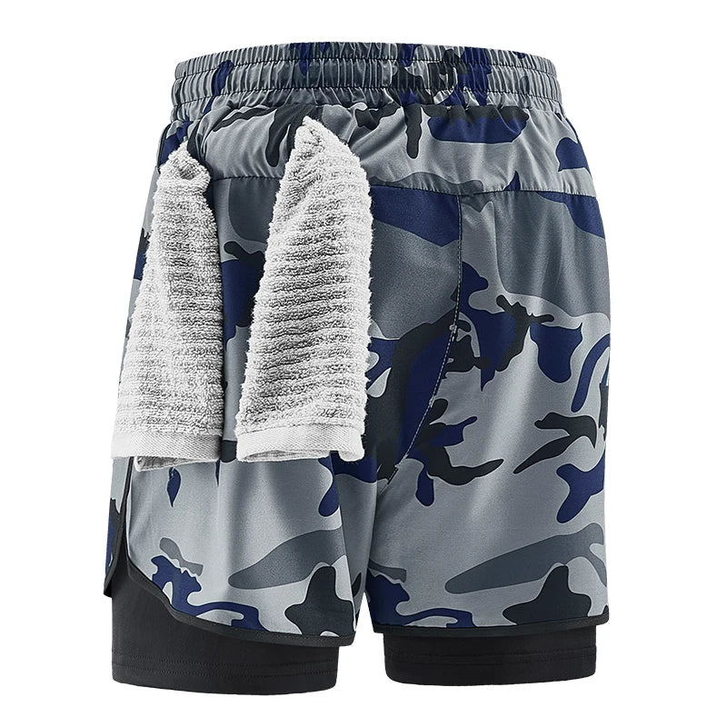 Shorts deportivos 2 en 1 para hombre