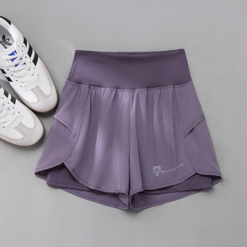 Shorts para correr de cintura alta, ligeros y con doble bolsillo