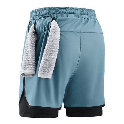 Shorts deportivos 2 en 1 para hombre