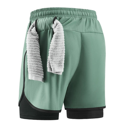 Shorts deportivos 2 en 1 para hombre