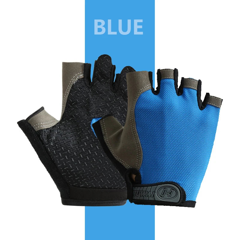 Guantes de gimnasio antideslizantes y transpirables, sin dedos, para culturismo, ejercicio, ciclismo, bicicleta
