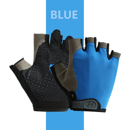 Guantes de gimnasio antideslizantes y transpirables, sin dedos, para culturismo, ejercicio, ciclismo, bicicleta