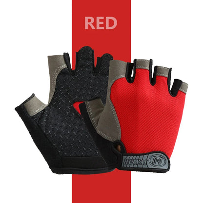 Guantes de gimnasio antideslizantes y transpirables, sin dedos, para culturismo, ejercicio, ciclismo, bicicleta