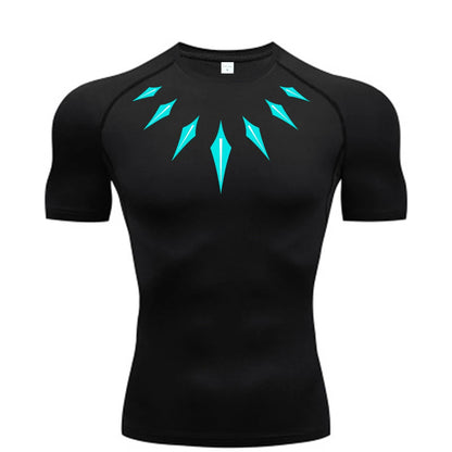 Camiseta de compresión de anime para hombre, para fitness y deporte