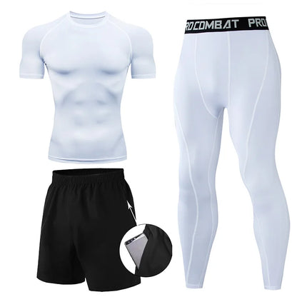 Conjunto de 2 o 3 piezas para boxeo, rashguard, MMA, camiseta de manga larga y manga corta
