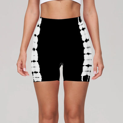 Shorts deportivos sin costuras con efecto tie-dye, push up, control de abdomen