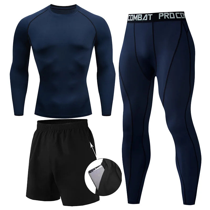 Conjunto de 2 o 3 piezas para boxeo, rashguard, MMA, camiseta de manga larga y manga corta
