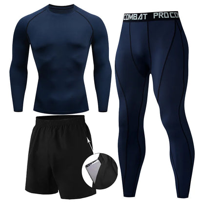 Conjunto de 2 o 3 piezas para boxeo, rashguard, MMA, camiseta de manga larga y manga corta