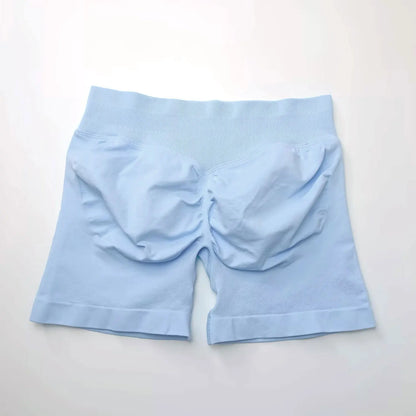 Shorts deportivos NCLAGEN de tiro bajo sin costuras, para gimnasio, correr, levanta glúteos