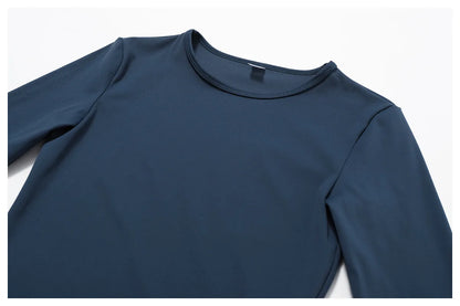 Camiseta deportiva de manga larga NCLAGEN para gimnasio y pilates de alta elasticidad para fitness