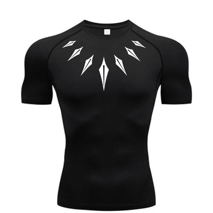 Camiseta de compresión de anime para hombre, para fitness y deporte