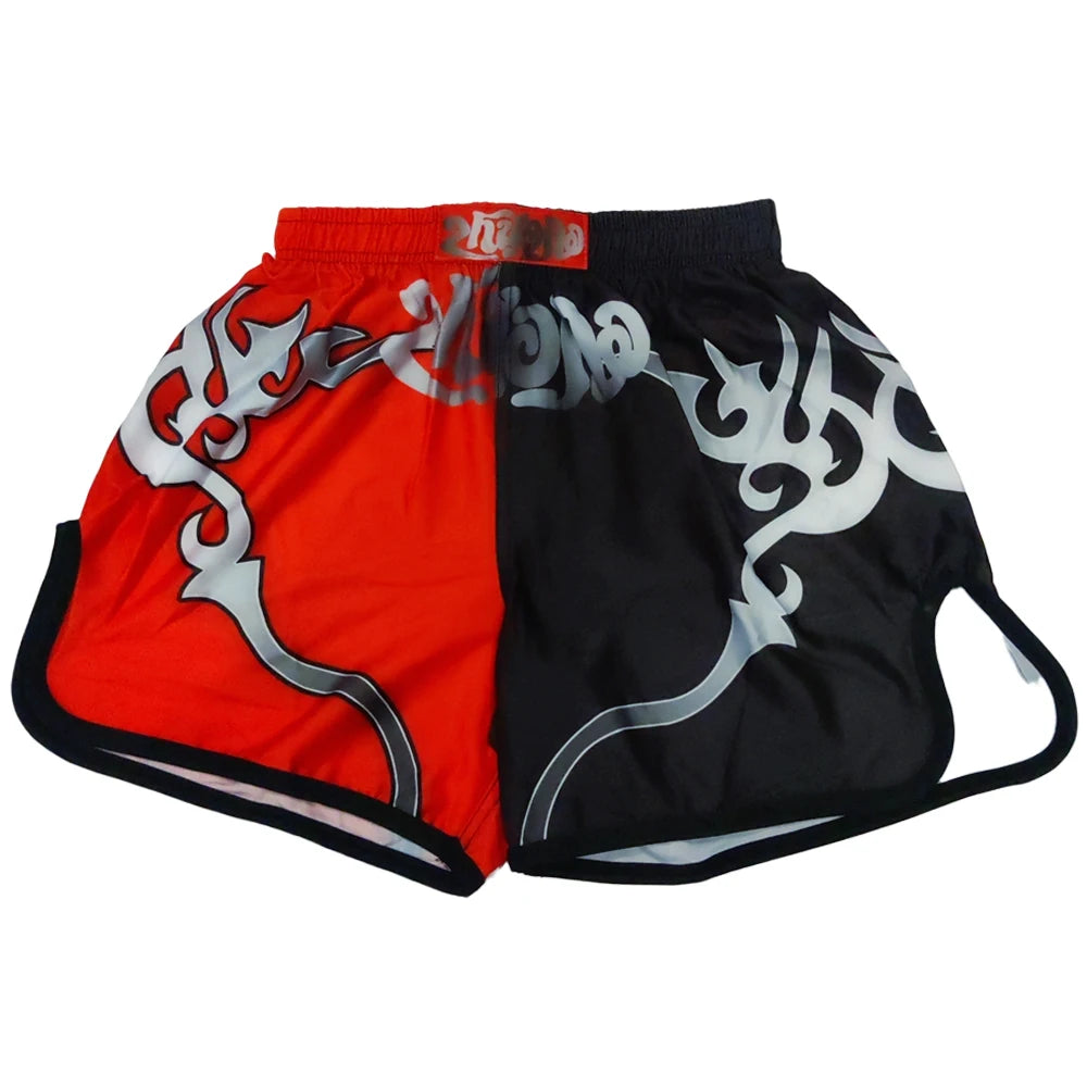Shorts de boxeo tailandés con estampado MMA, Muay Thai, sanda kickboxing