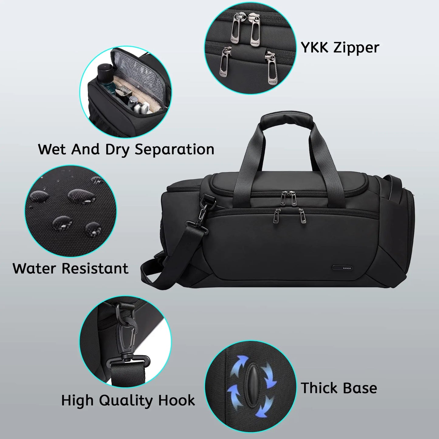 Waterproof Sports Briefcase with compartment for wet and dry clothes