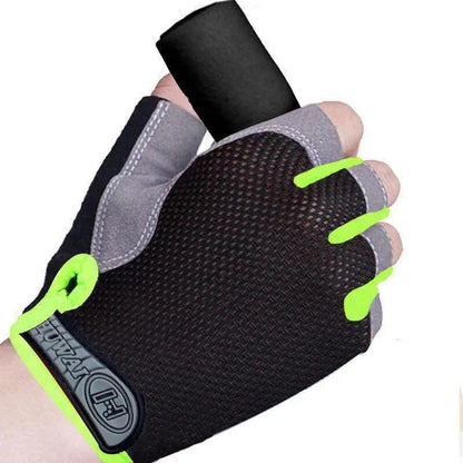 Guantes de gimnasio antideslizantes y transpirables, sin dedos, para culturismo, ejercicio, ciclismo, bicicleta