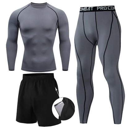 Conjunto de 2 o 3 piezas para boxeo, rashguard, MMA, camiseta de manga larga y manga corta