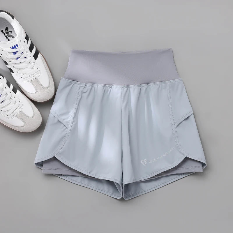Shorts para correr de cintura alta, ligeros y con doble bolsillo