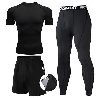 Conjunto de 2 o 3 piezas para boxeo, rashguard, MMA, camiseta de manga larga y manga corta