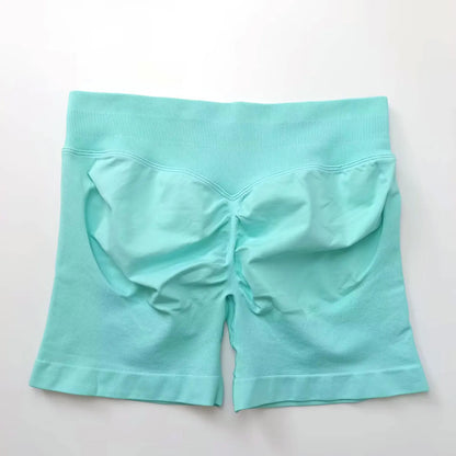 Shorts deportivos NCLAGEN de tiro bajo sin costuras, para gimnasio, correr, levanta glúteos