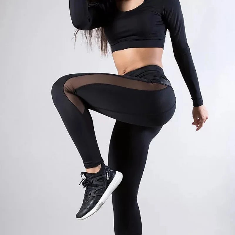 Pantalones de yoga deportivos sexys, leggings de cintura alta sin costuras