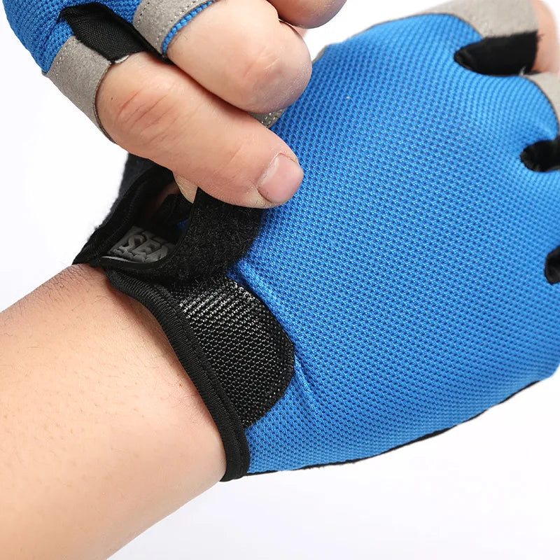 Guantes de gimnasio antideslizantes y transpirables, sin dedos, para culturismo, ejercicio, ciclismo, bicicleta