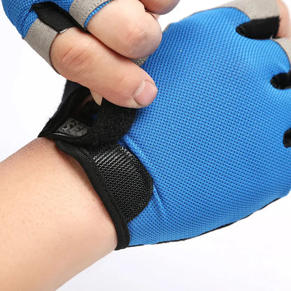 Guantes de gimnasio antideslizantes y transpirables, sin dedos, para culturismo, ejercicio, ciclismo, bicicleta