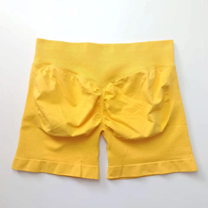 Shorts deportivos NCLAGEN de tiro bajo sin costuras, para gimnasio, correr, levanta glúteos