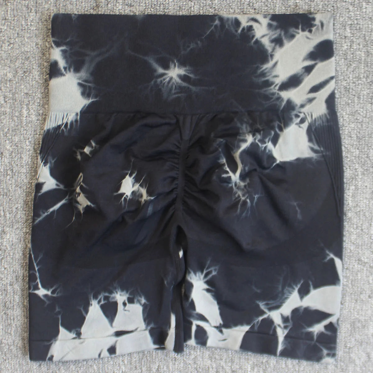 Shorts deportivos sin costuras con efecto tie-dye, push up, control de abdomen