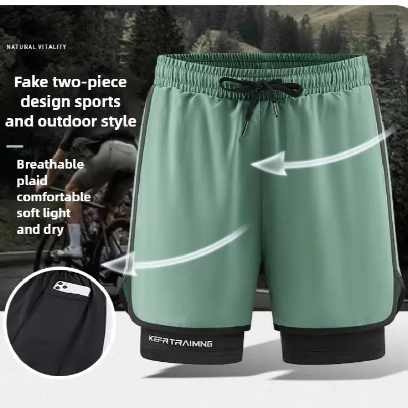 Shorts deportivos 2 en 1 para hombre