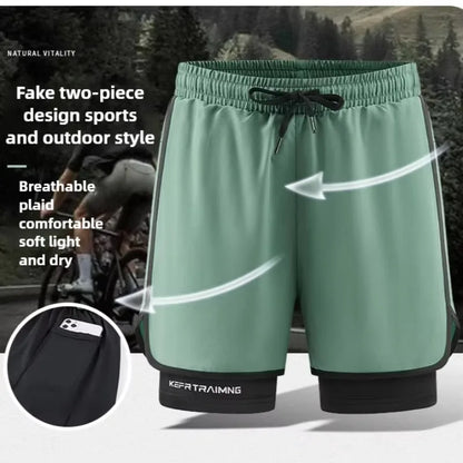 Shorts deportivos 2 en 1 para hombre