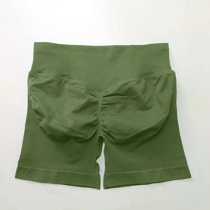 Shorts deportivos NCLAGEN de tiro bajo sin costuras, para gimnasio, correr, levanta glúteos